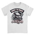 World of Outlaws Born to Race Black Flag White T-Shirt