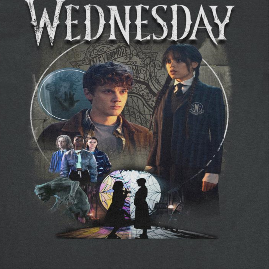 Wednesday Compilation Photo Black T-Shirt