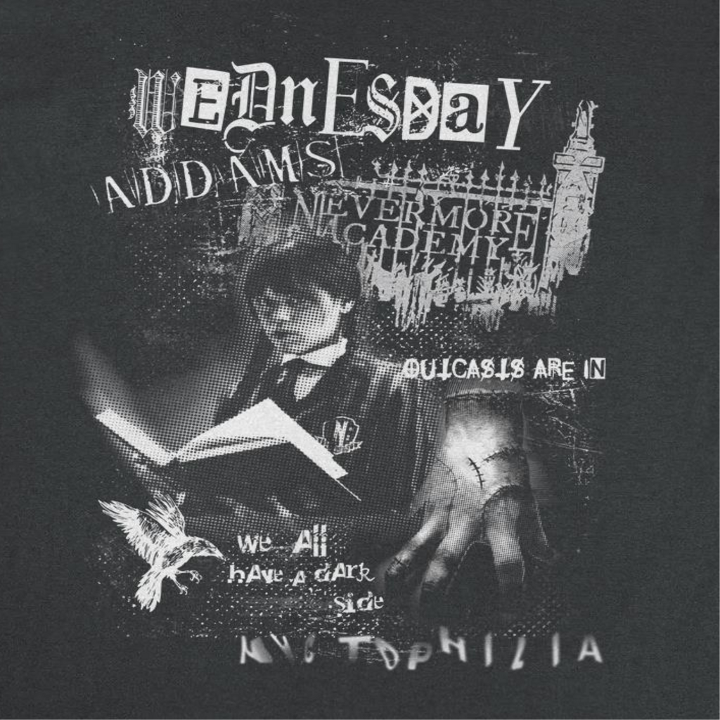 Wednesday Grunge Punk Black T-Shirt