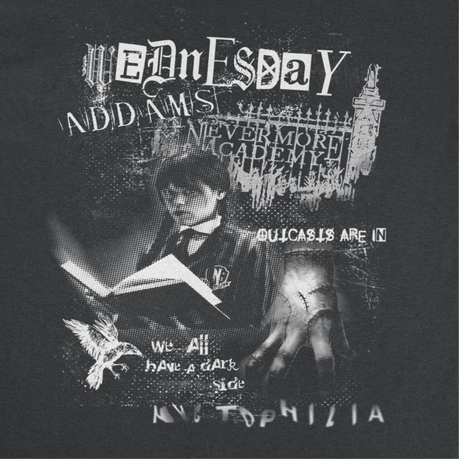 Wednesday Grunge Punk Black T-Shirt