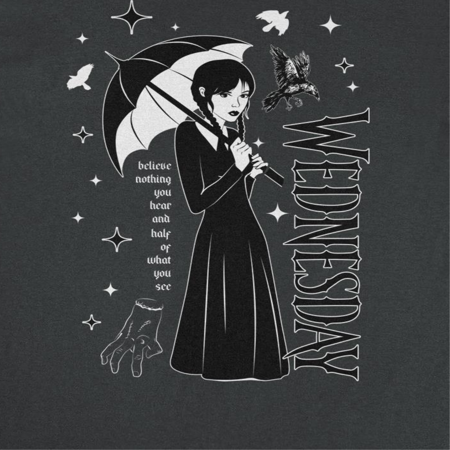 Wednesday Wed Collage Black T-Shirt