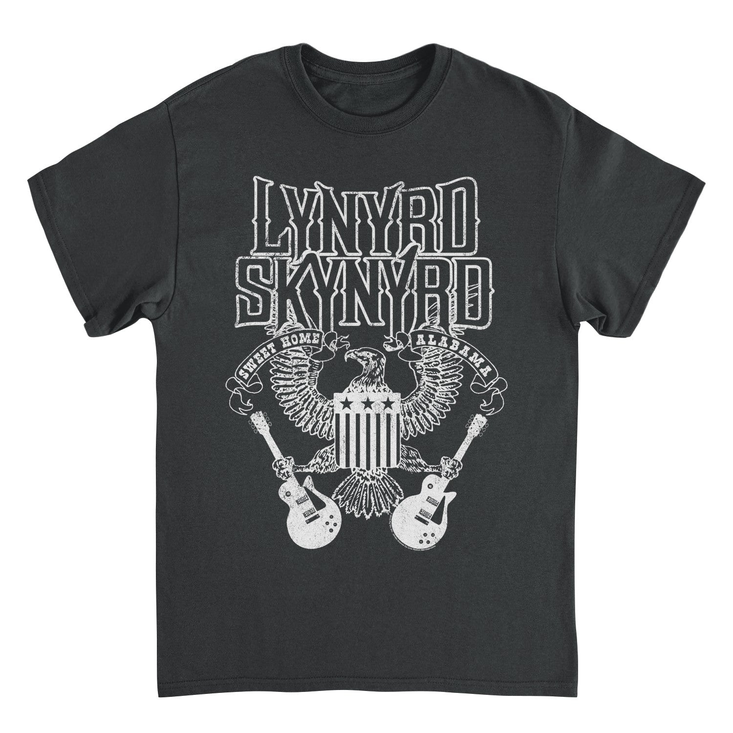 Lynyrd Skynyrd Guitars American Shield White Black T-Shirt