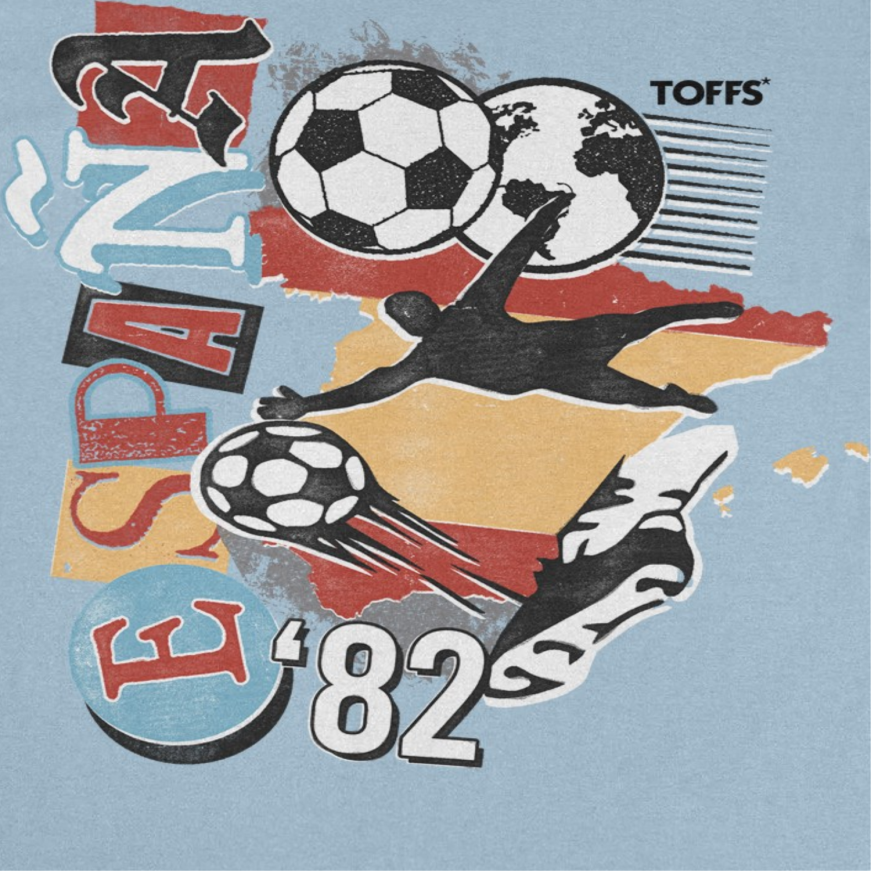 Toffs Retro Soccer Futbol Espana Light Blue T-Shirt