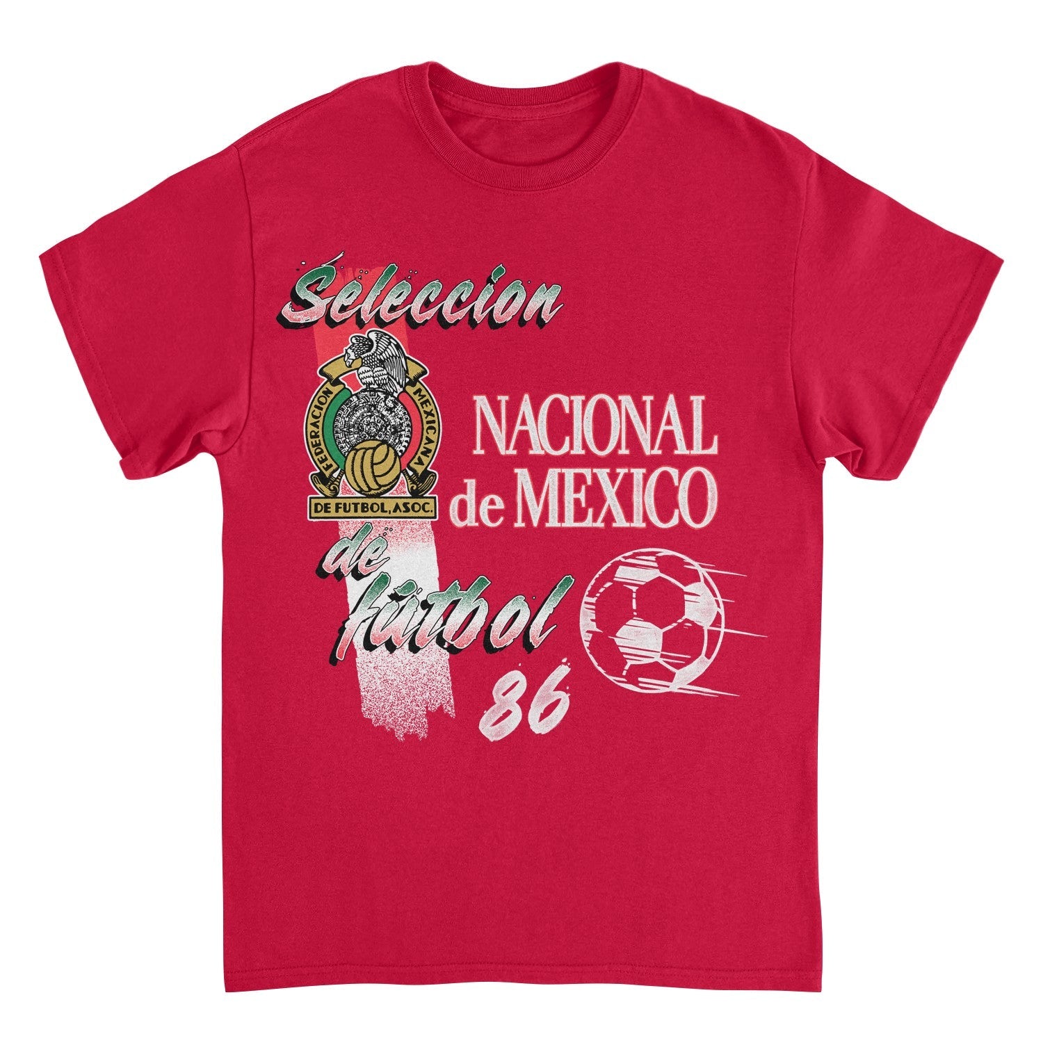 Toffs Retro Soccer Futbol Nacional De Mexico Red T-Shirt