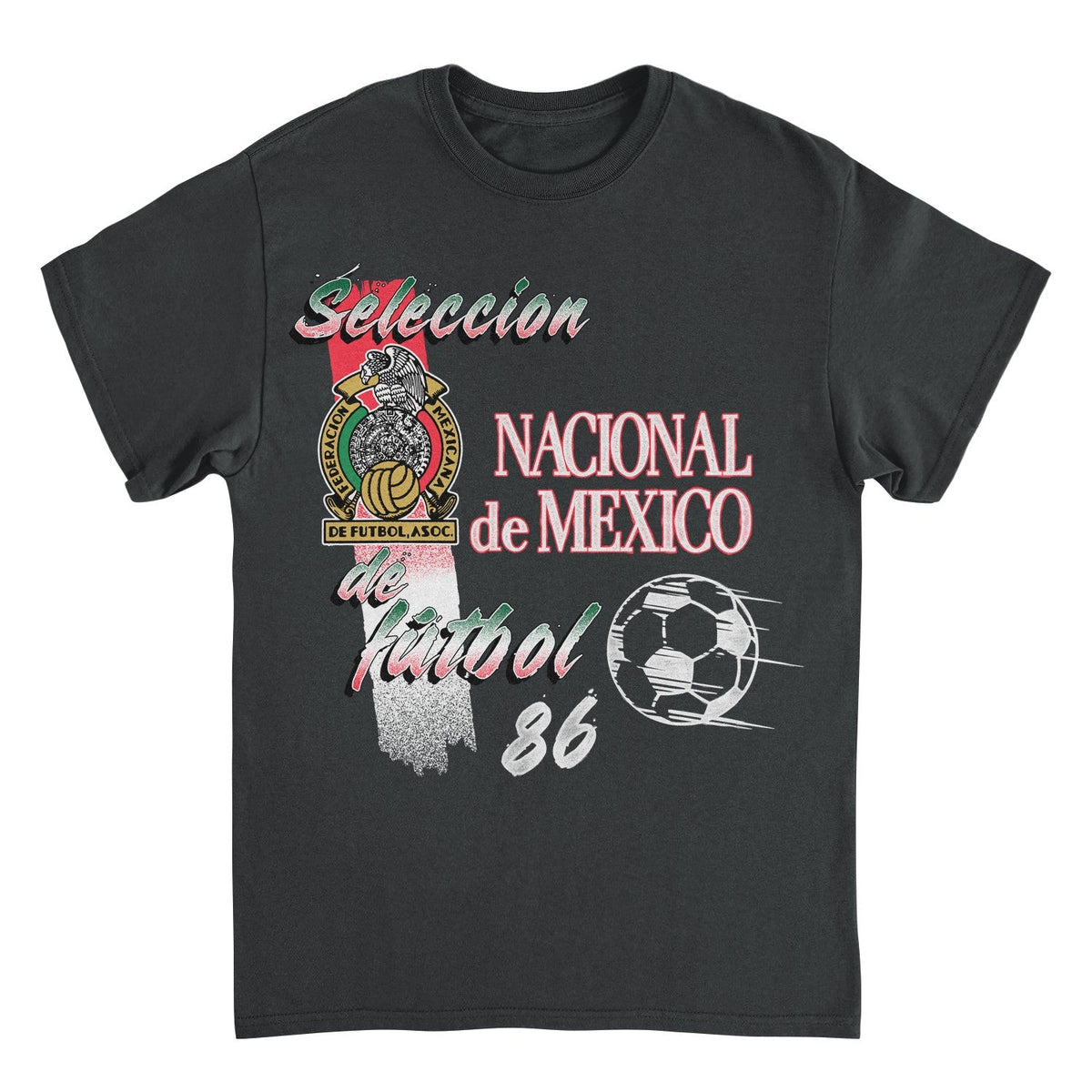 Toffs Retro Soccer Futbol Nacional De Mexico Black T-Shirt