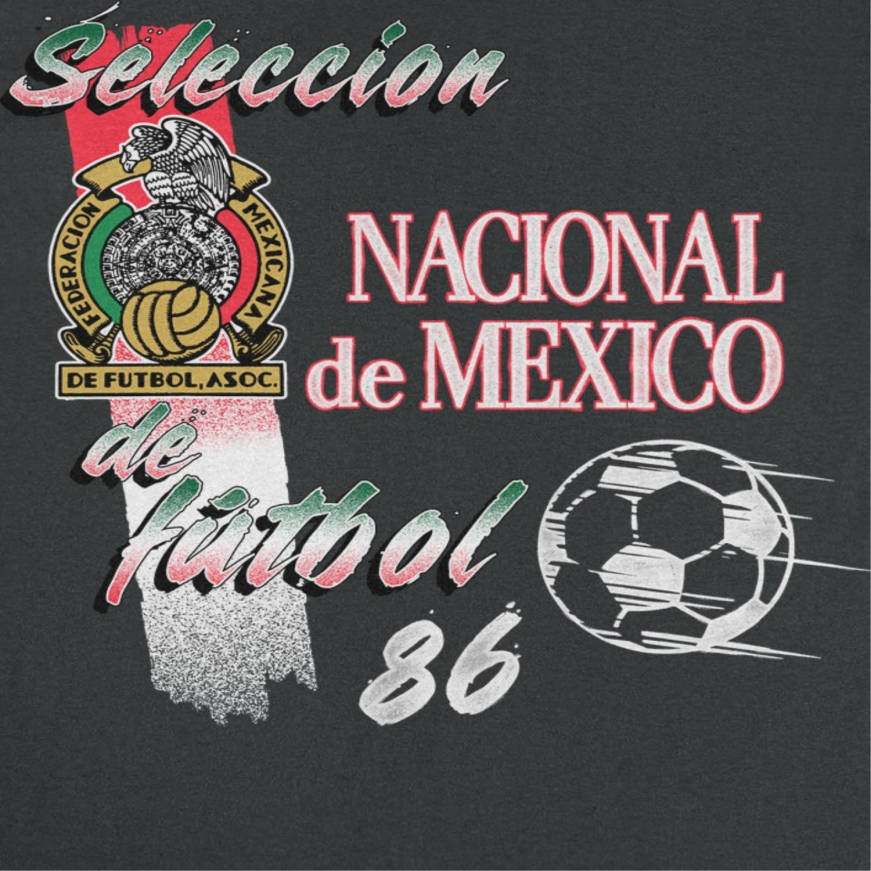 Toffs Retro Soccer Futbol Nacional De Mexico Black T-Shirt