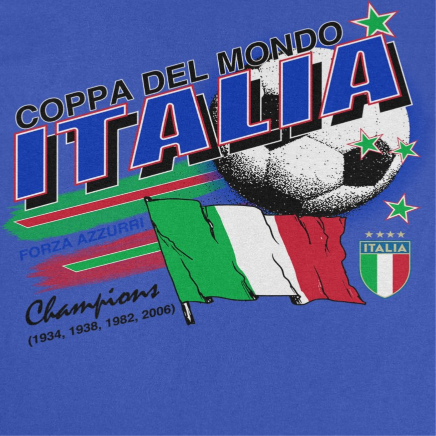 Toffs Retro Soccer Futbol Copa Del Mundo Italia Royal T-Shirt