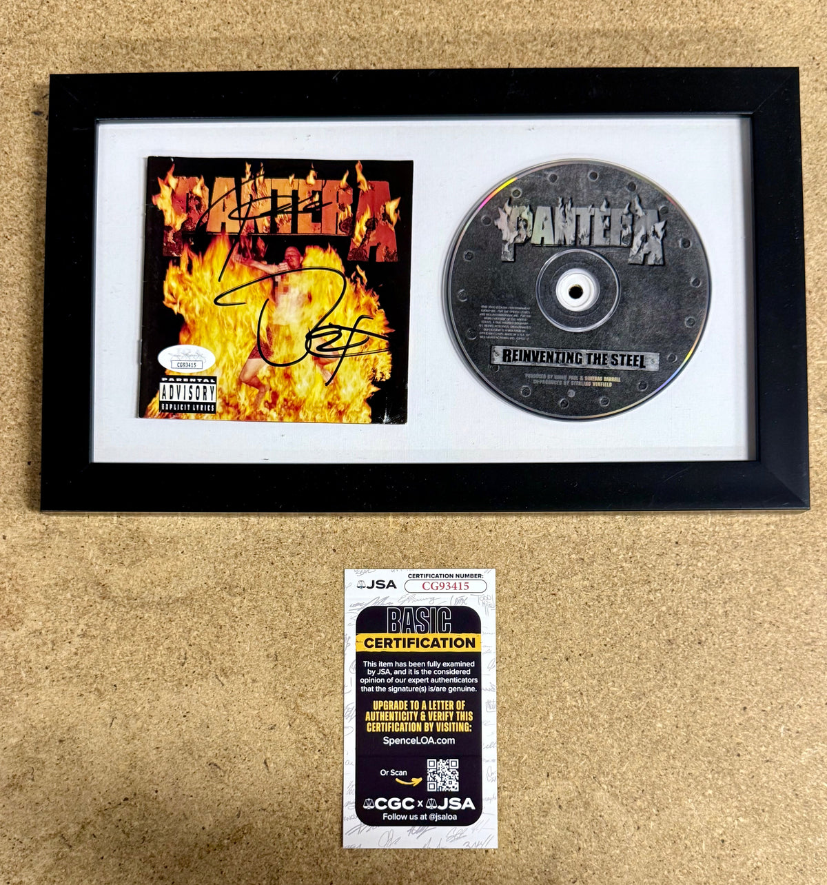 Pantera Phil Anselmo & Rex Brown Signed “Reinventing The Steel” Framed CD With JSA COA