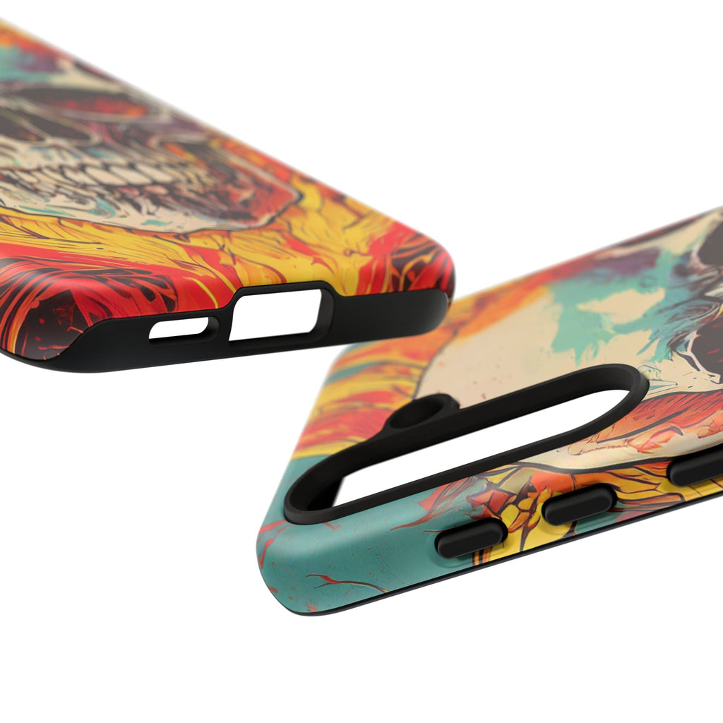 Flaming Skull Tough Phone Case