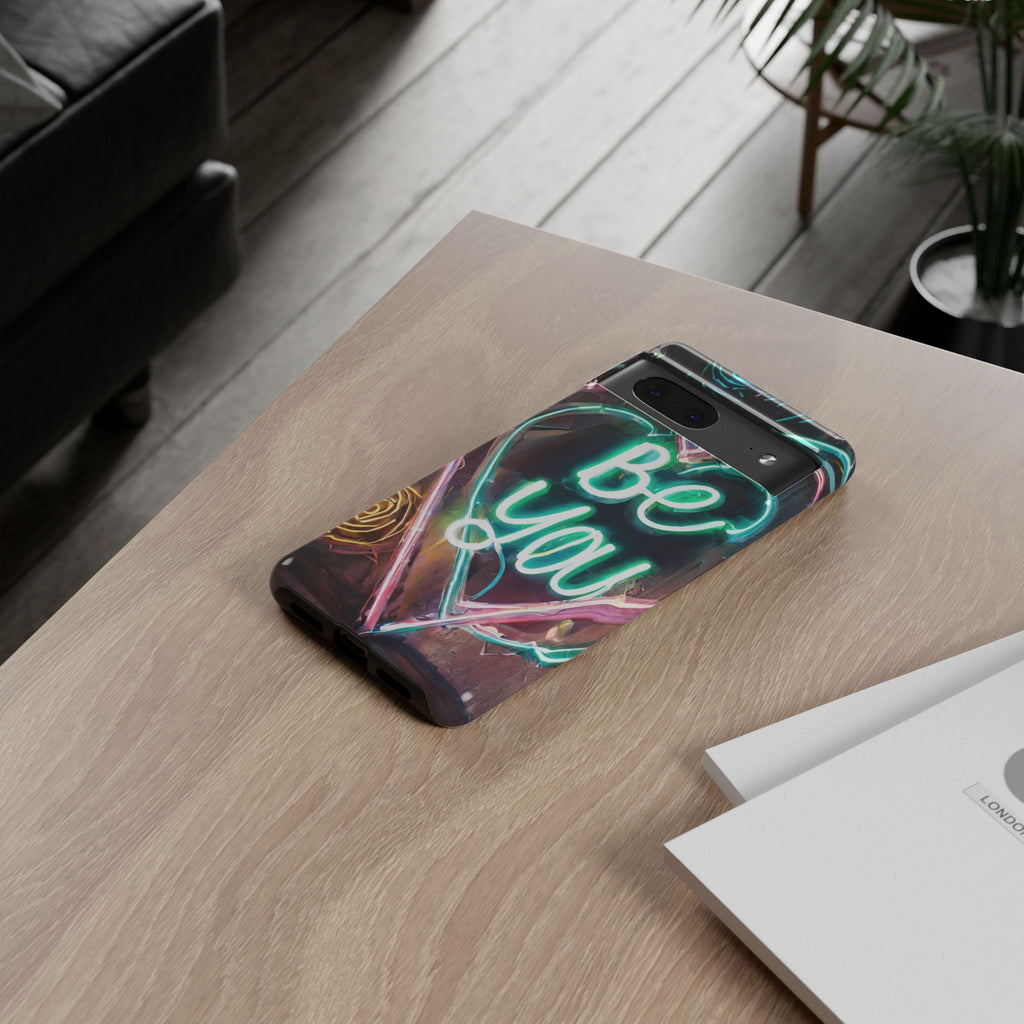 Be You Colorful Neon Heart Tough Phone Case