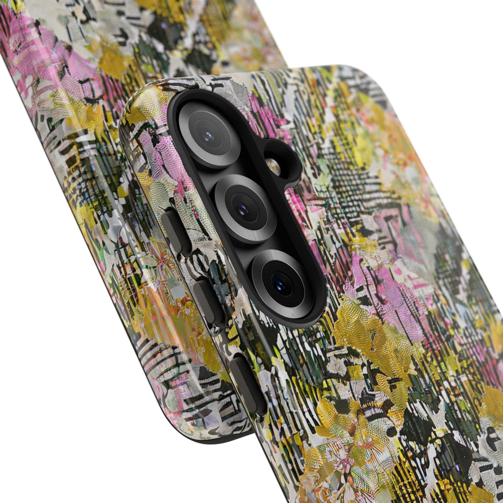 Purple Plaid Floral Artistic Tough Phone Case