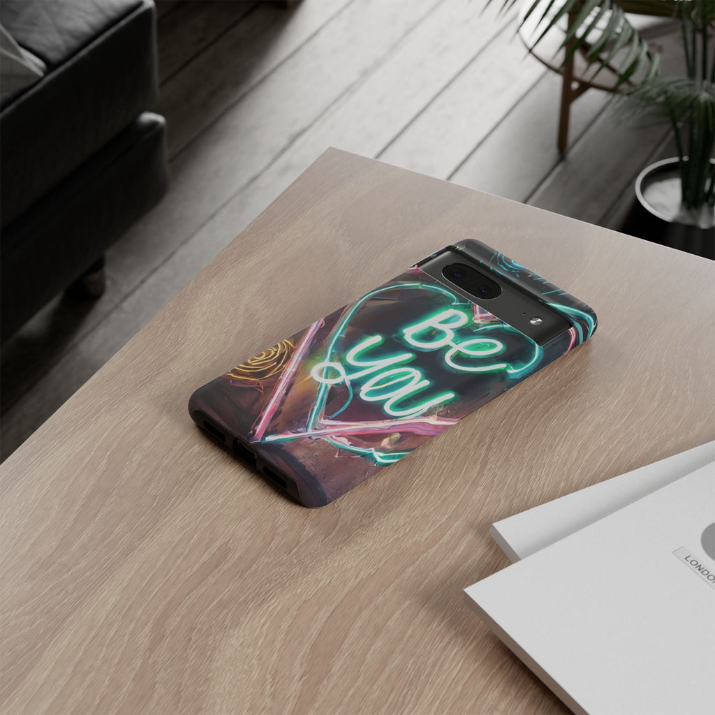 Be You Colorful Neon Heart Tough Phone Case