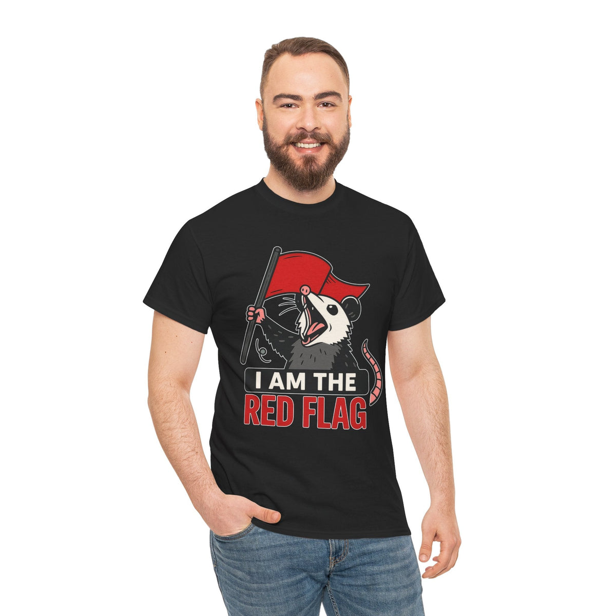 T-Shirt — "I Am The Red Flag" Possum Graphic Tee