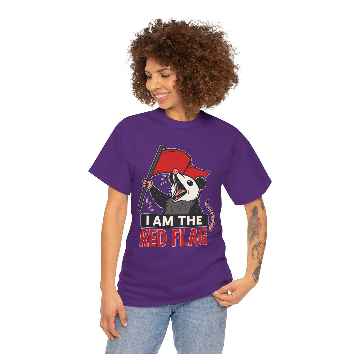 T-Shirt — "I Am The Red Flag" Possum Graphic Tee