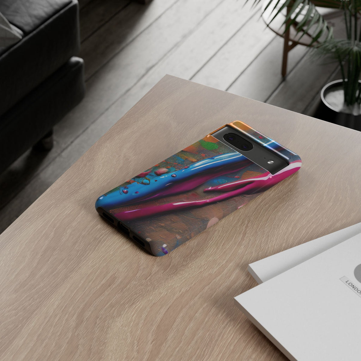 Colorful Artistic Paint Splatter Tough Phone Case