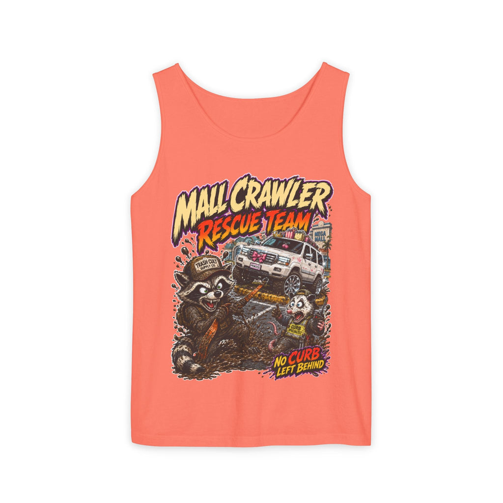 Mall Crawler Rescue Team Tank Top – Funny Raccoon Off-Road Graphic Tank