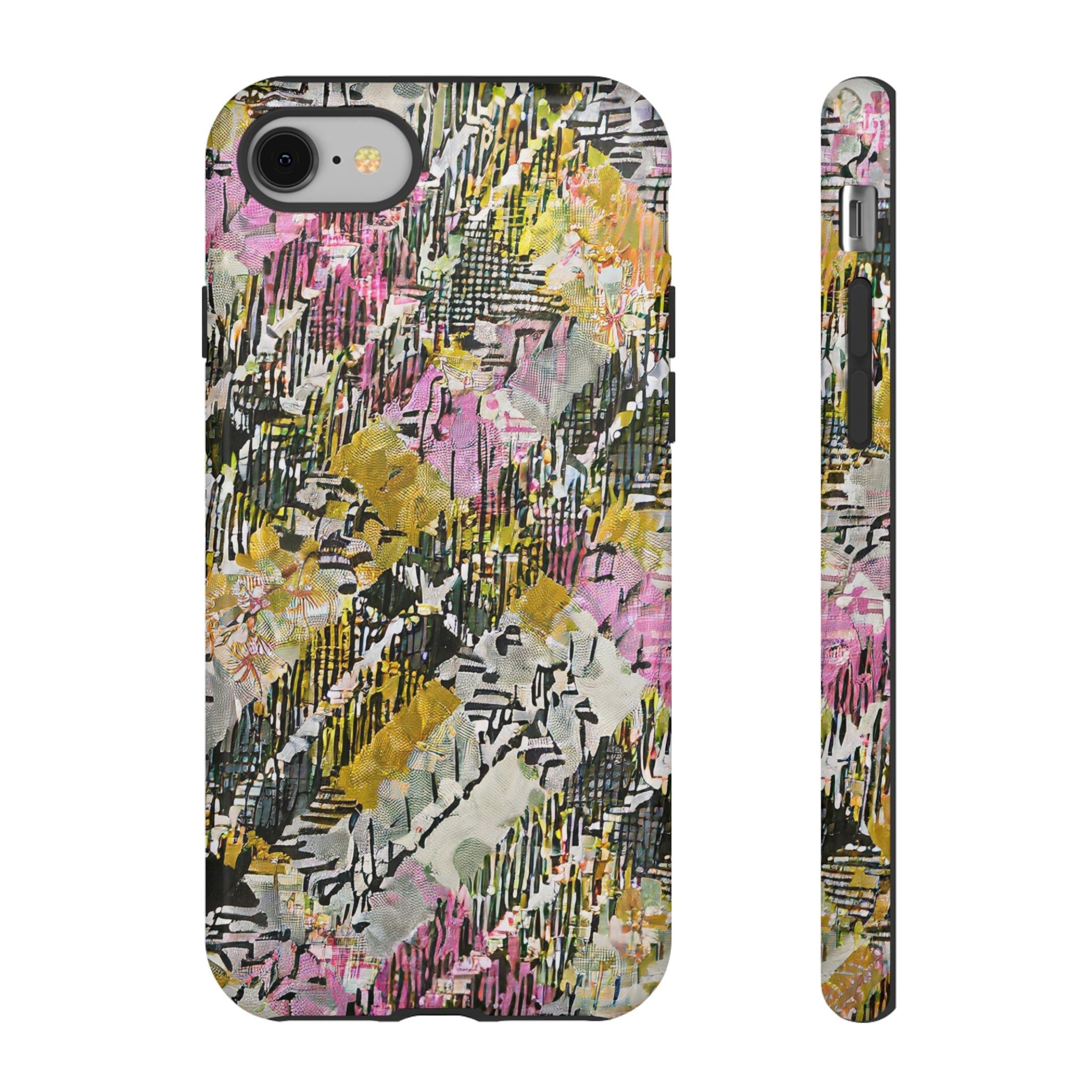 Purple Plaid Floral Artistic Tough Phone Case