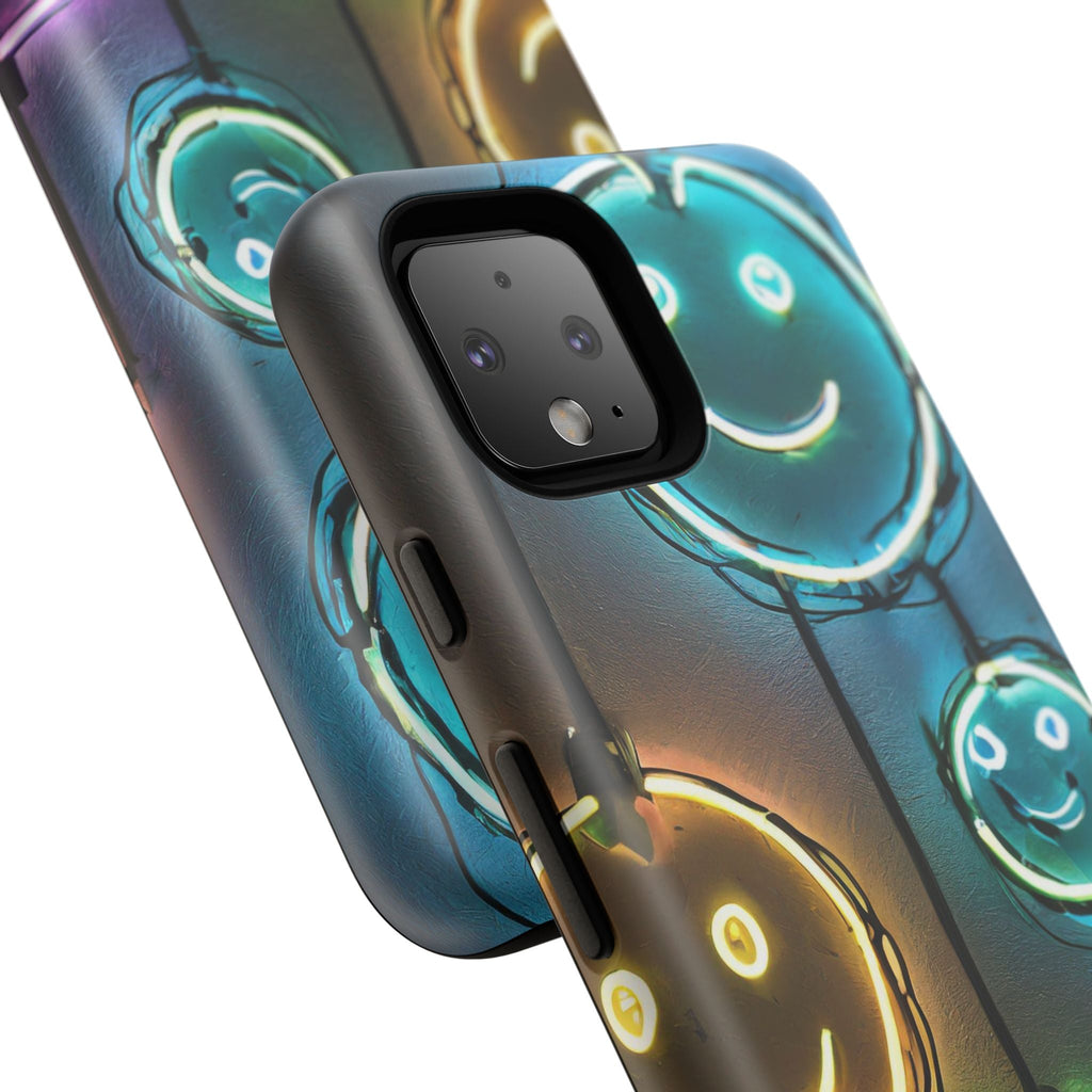 Colorful Neon Smiley Face Phone Case - Tough & Stylish Protection