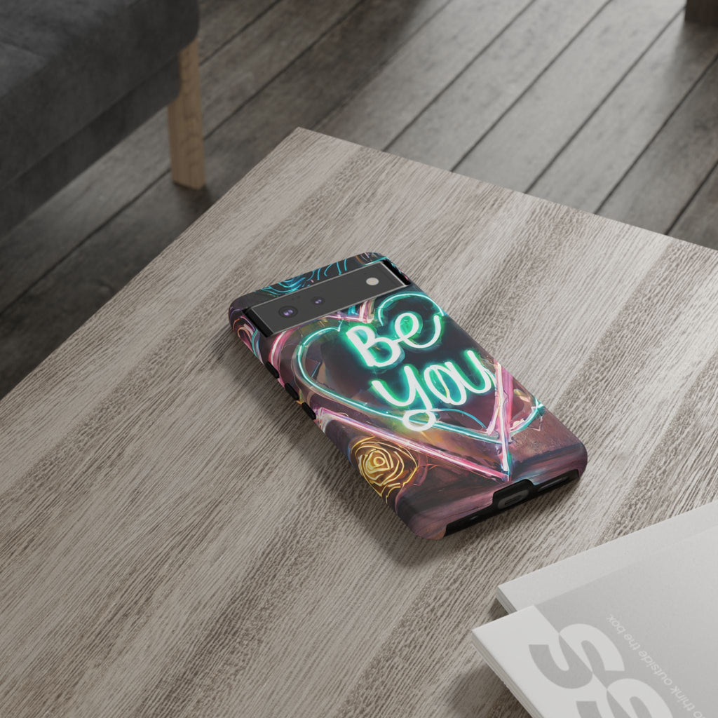 Be You Colorful Neon Heart Tough Phone Case