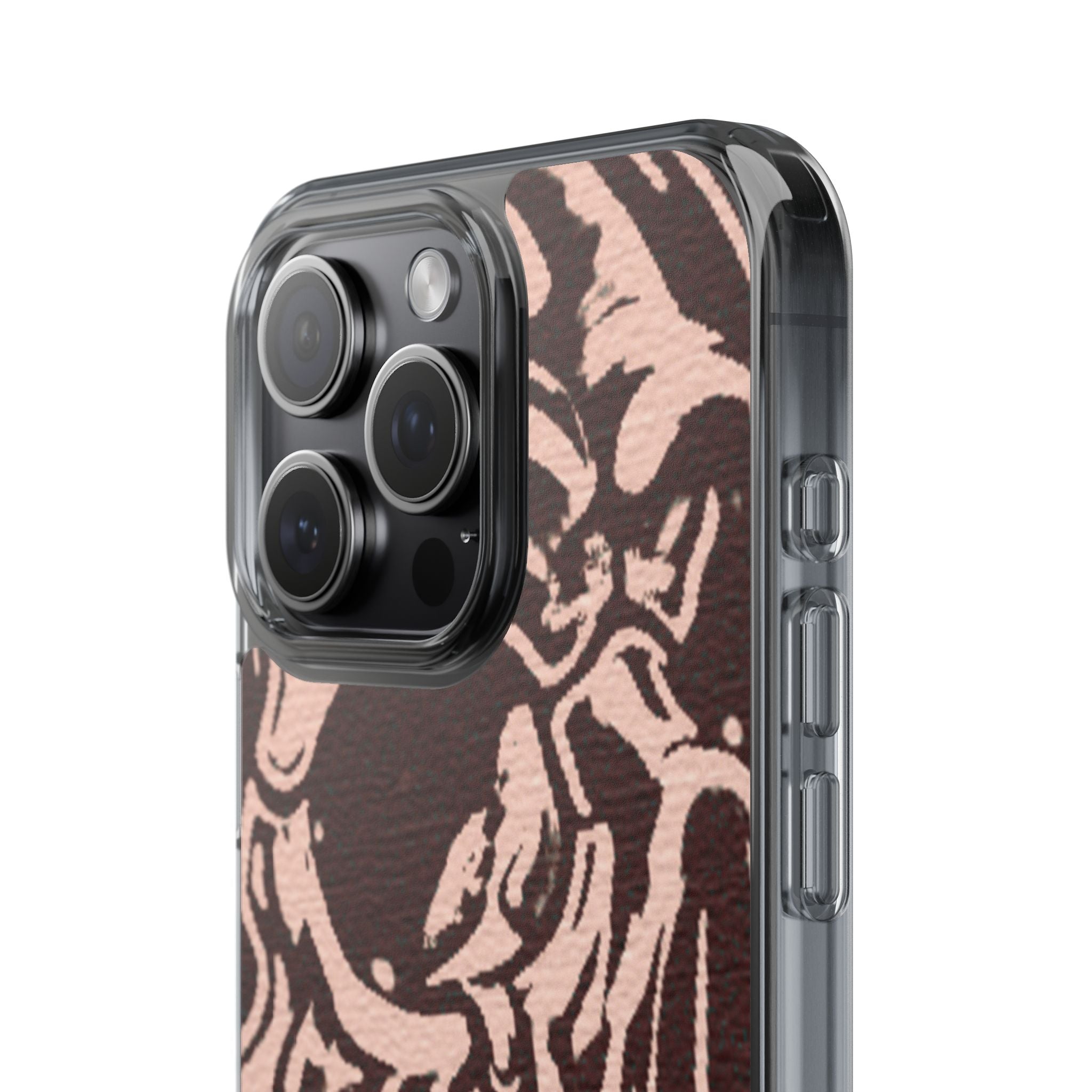 Gothic Abstract Skull Clear Phone Case