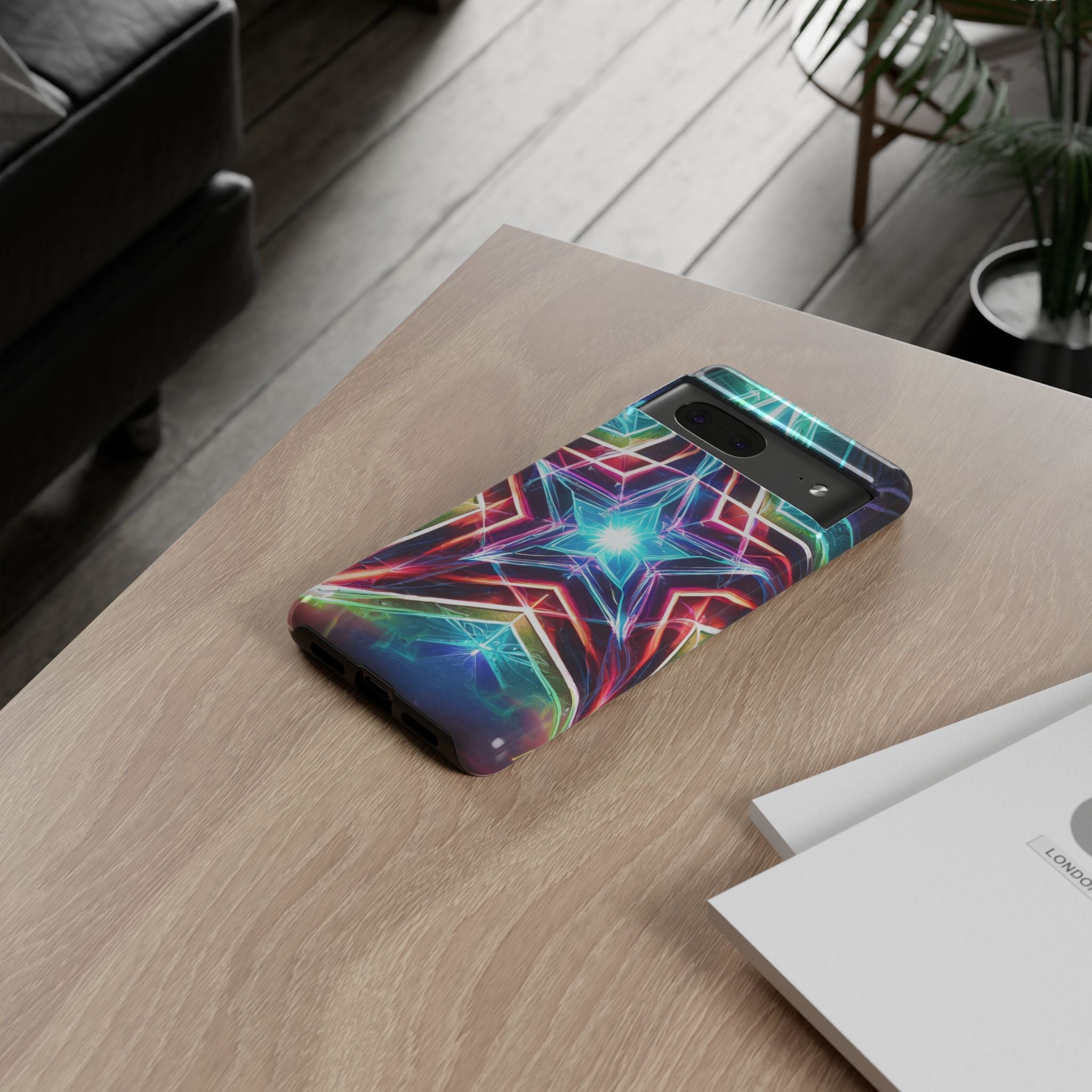 Neon Light Stars Tough Phone Case