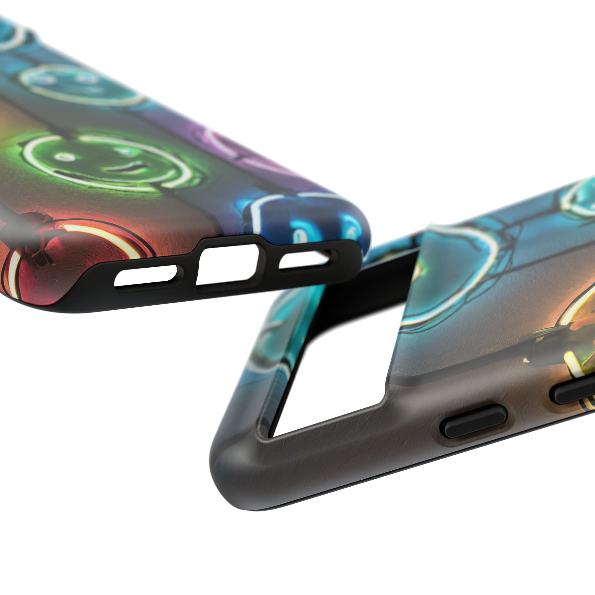 Colorful Neon Smiley Face Phone Case - Tough & Stylish Protection