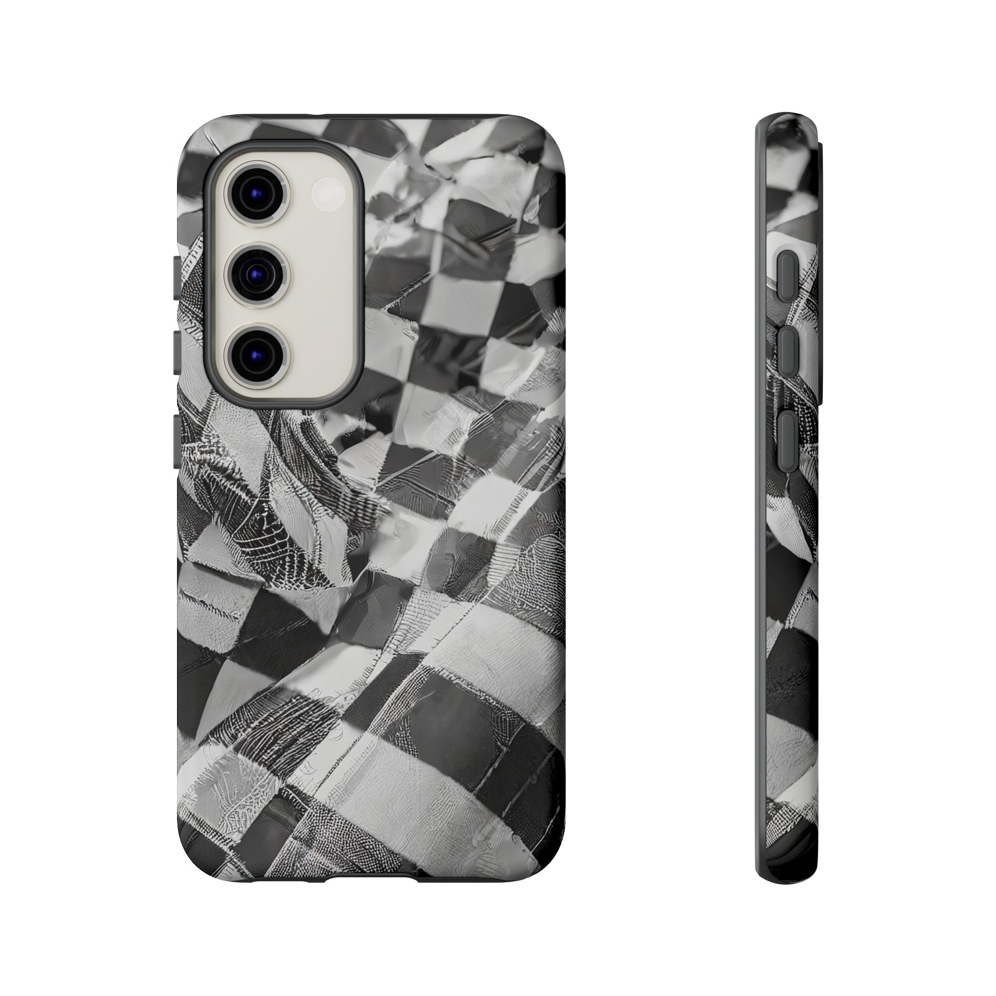 Abstract Checker Print Tough Phone Case
