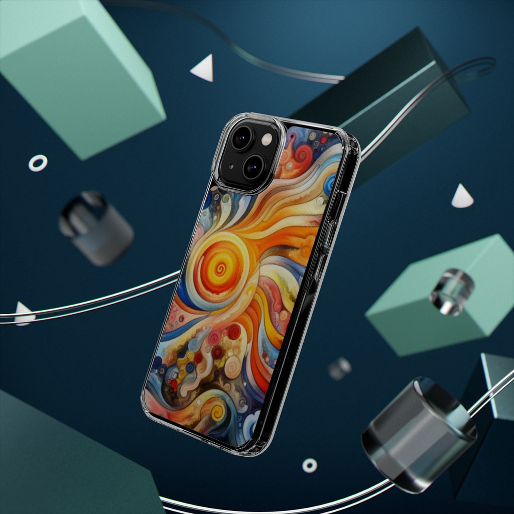 Colorful Abstract Swirl Clear Phone Case