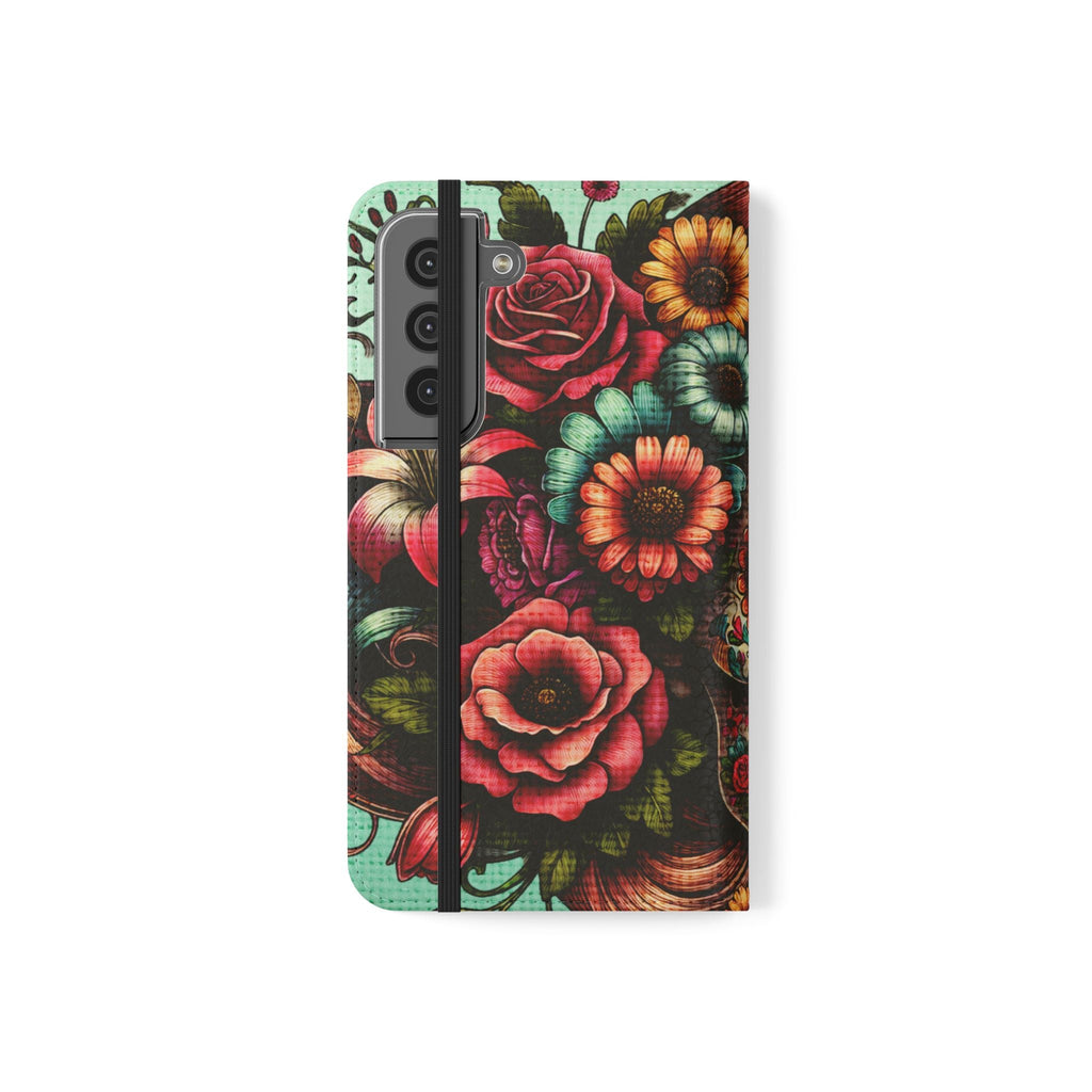 Sugar Skull Flip Wallet Phone Case