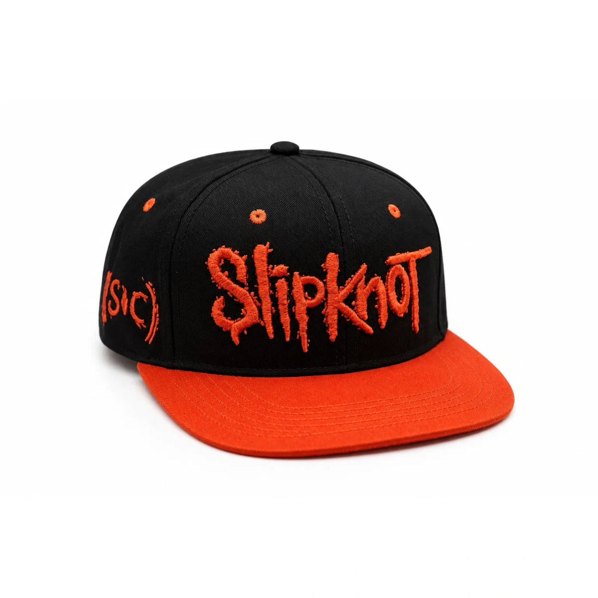 Slipknot Snapback 3D/Flat Embroidery Sublimated Underbill Bill Black/Red 6 Panel Flatbill Cap