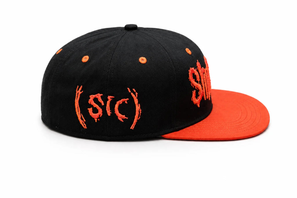 Slipknot Snapback 3D/Flat Embroidery Sublimated Underbill Bill Black/Red 6 Panel Flatbill Cap