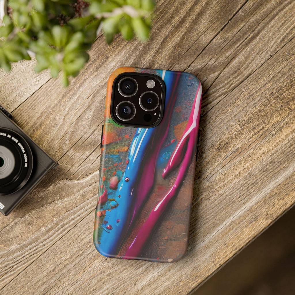 Colorful Artistic Paint Splatter Tough Phone Case