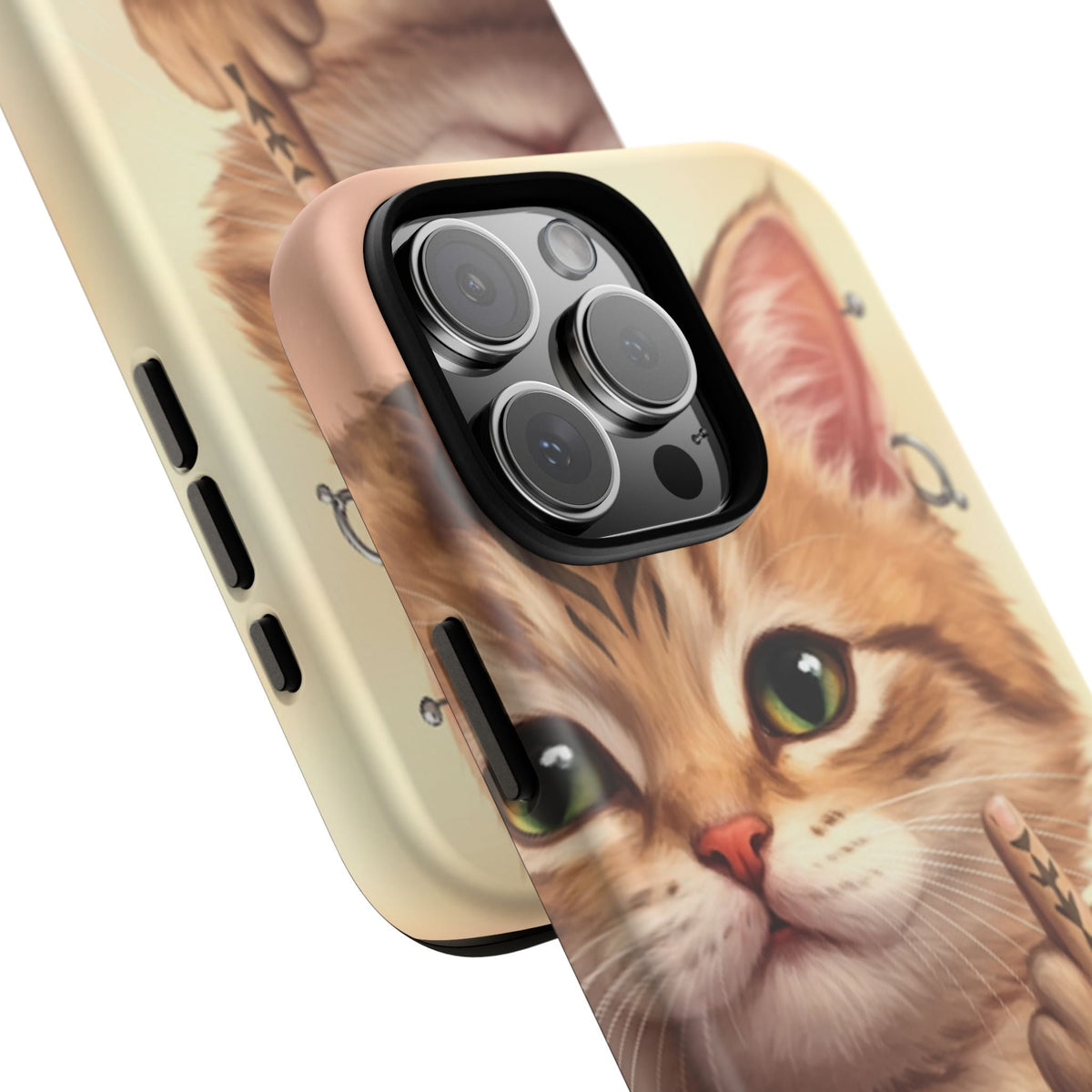 Evil Kitty Giving the Bird Tough Phone Case