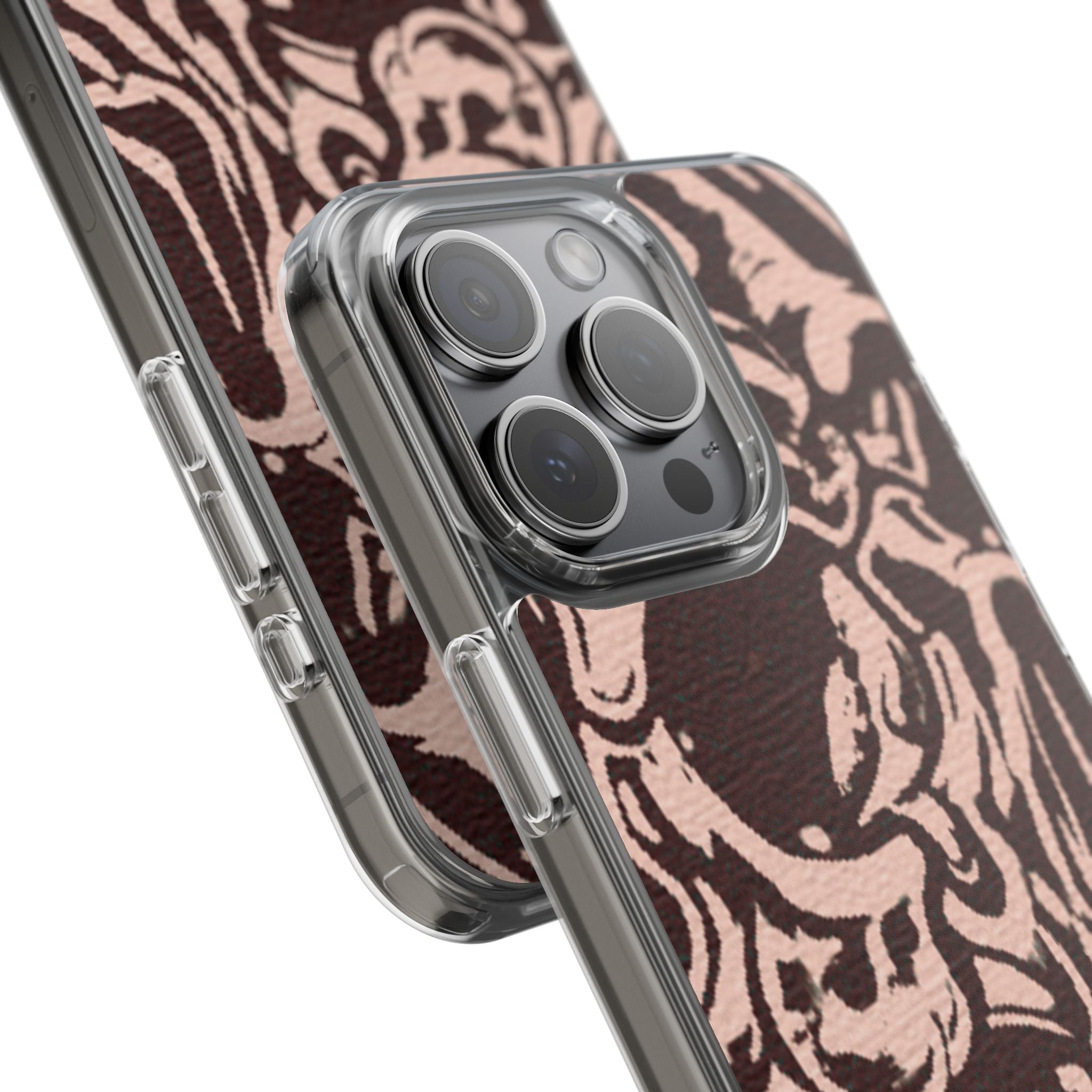 Gothic Abstract Skull Clear Phone Case