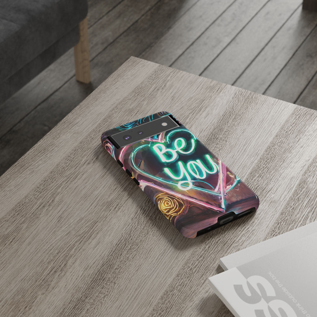 Be You Colorful Neon Heart Tough Phone Case