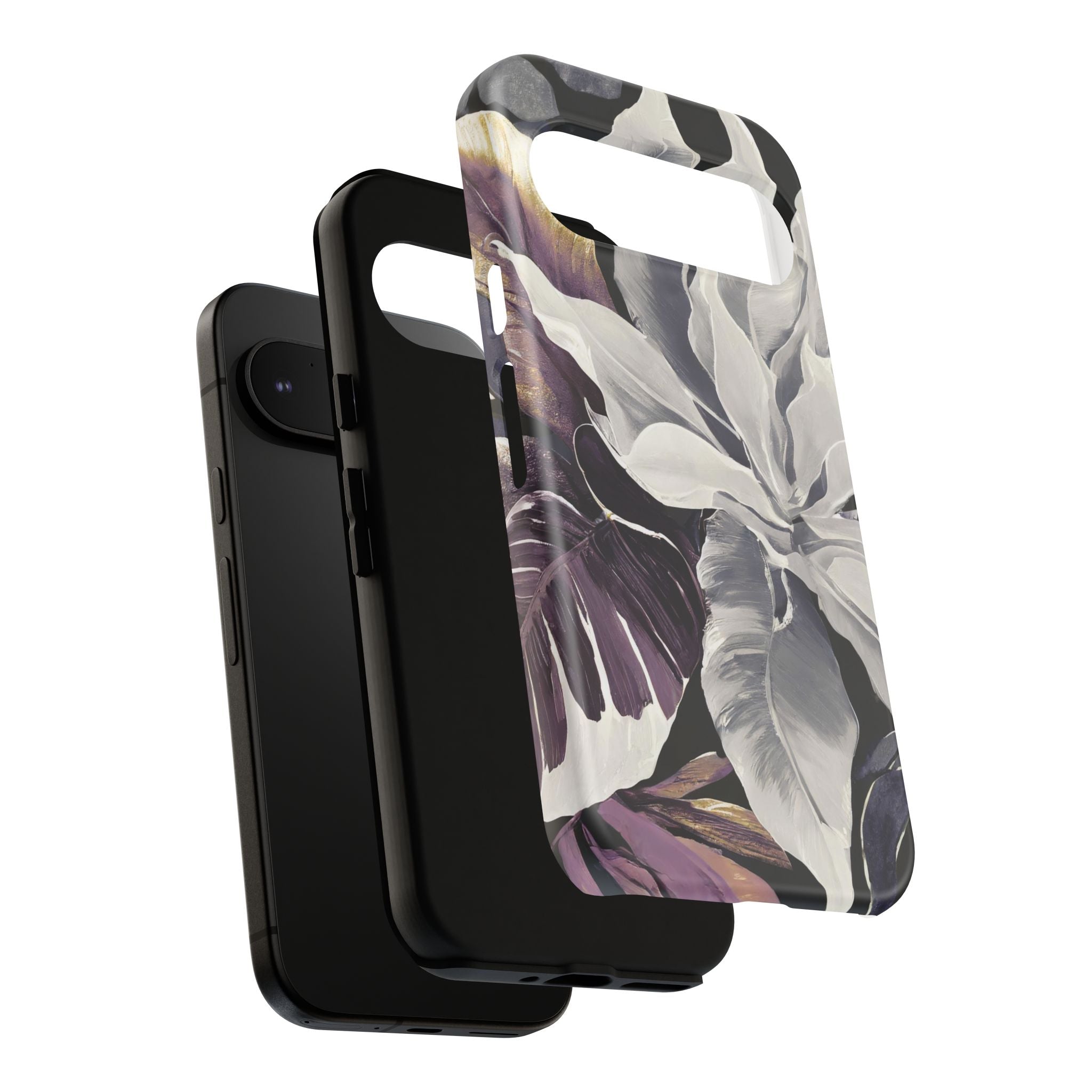 White & Plum Floral Tough Phone Case