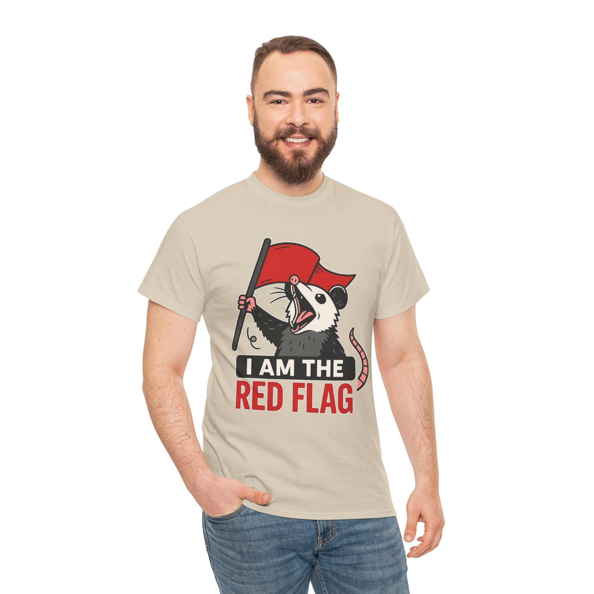 T-Shirt — "I Am The Red Flag" Possum Graphic Tee