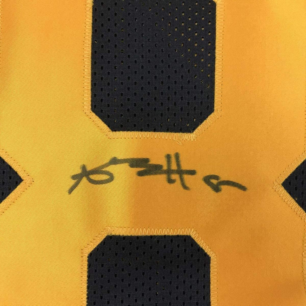 Framed Autographed/Signed Antonio Brown 35x39 Pittsburgh Steelers Color Rush Black Football Jersey Beckett BAS COA