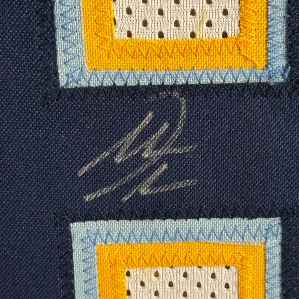 Framed Autographed/Signed Antonio Gates 35x39 Los Angeles LA White Football Jersey Beckett BAS COA