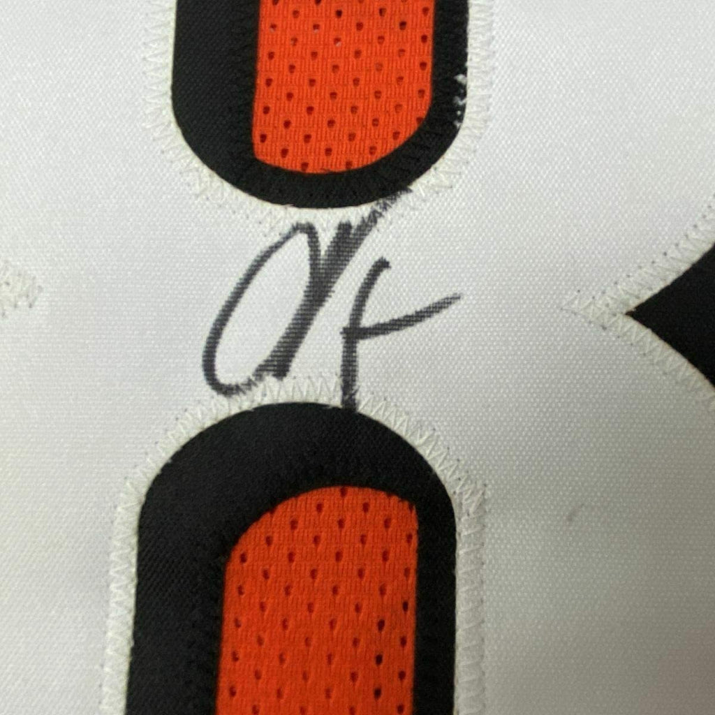 Framed Autographed/Signed Chad Johnson Ochocinco 35x39 Cincinnati Orange Football Jersey JSA COA