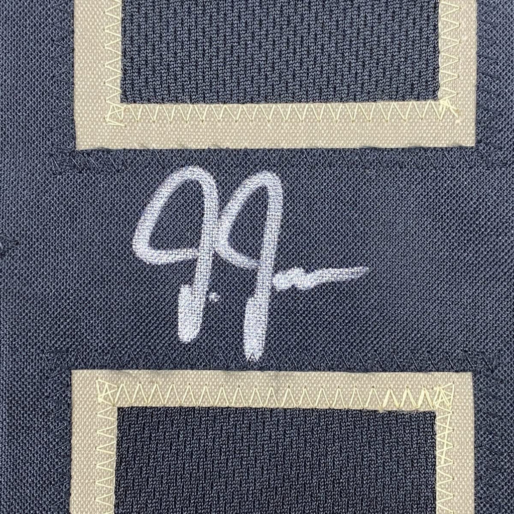 Framed Autographed/Signed Justin Jefferson 35x39 Minnesota Blackout Football Jersey JSA COA