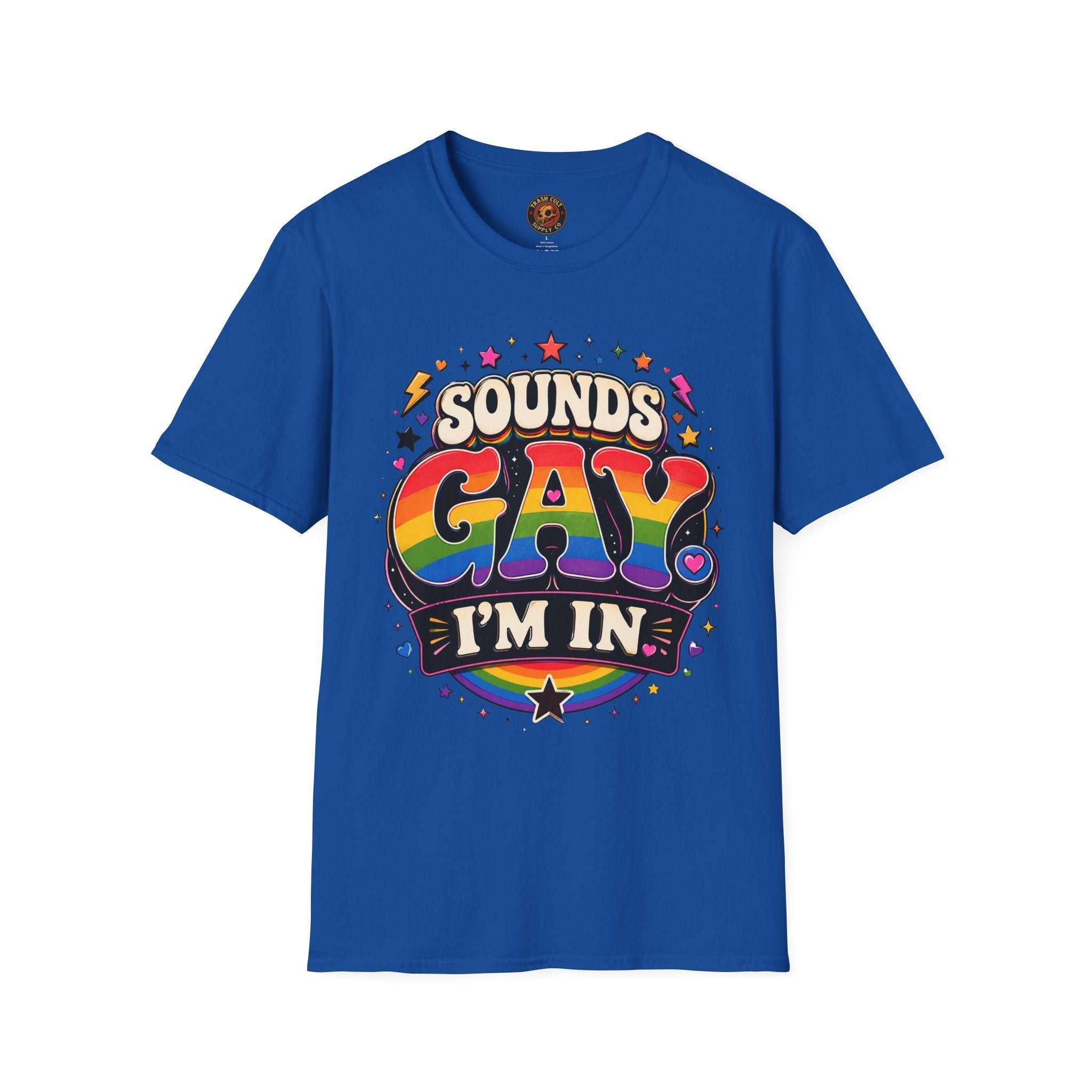 Sounds Gay T‑Shirt — Rainbow Retro "Sounds Gay I'm In" Pride Tee