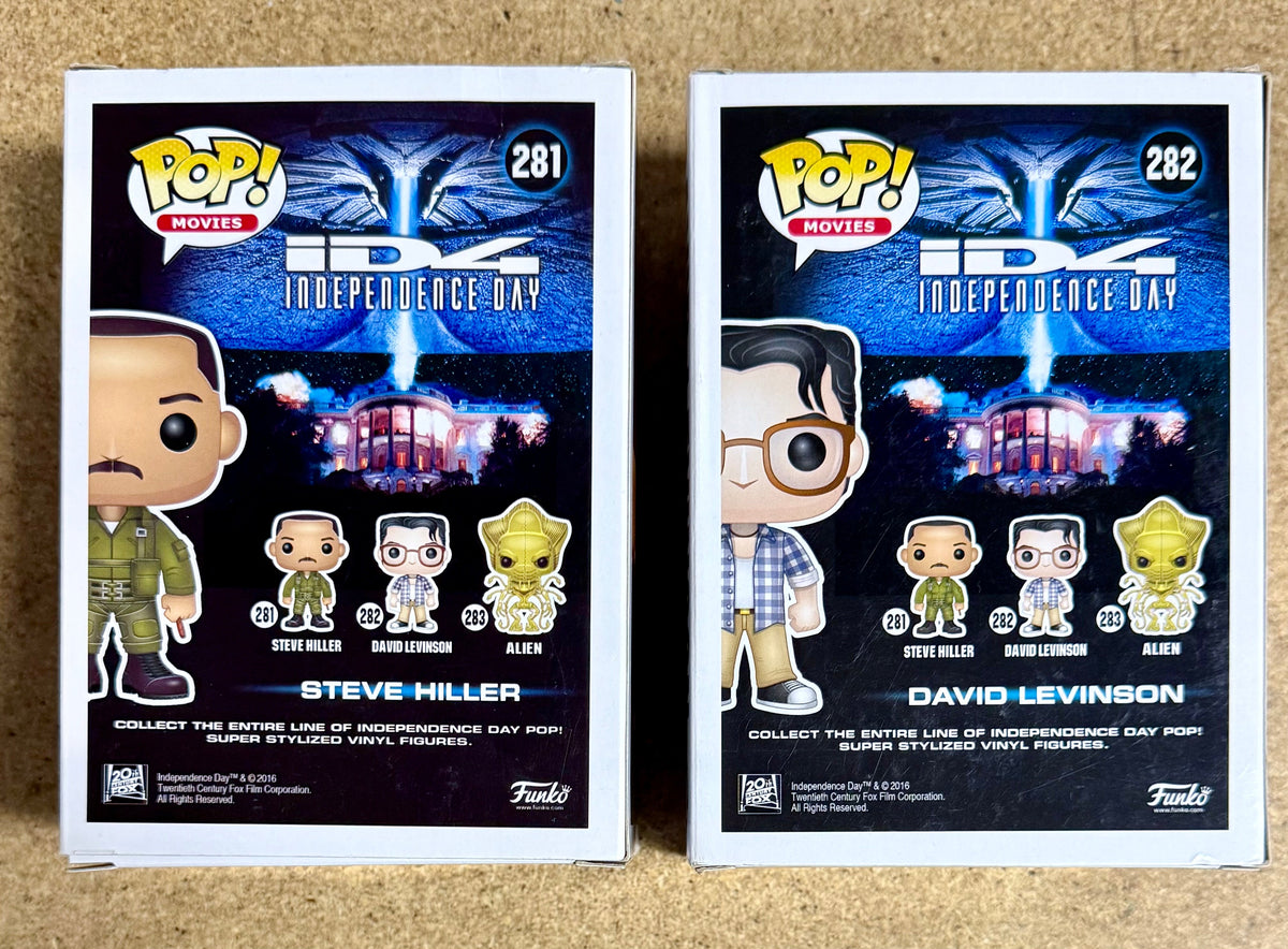 Will Smith (Steve Hiller) & Jeff Goldblum (David Levinson) Signed Independence Day Funko Pop! JSA & PSA COA Set of 2