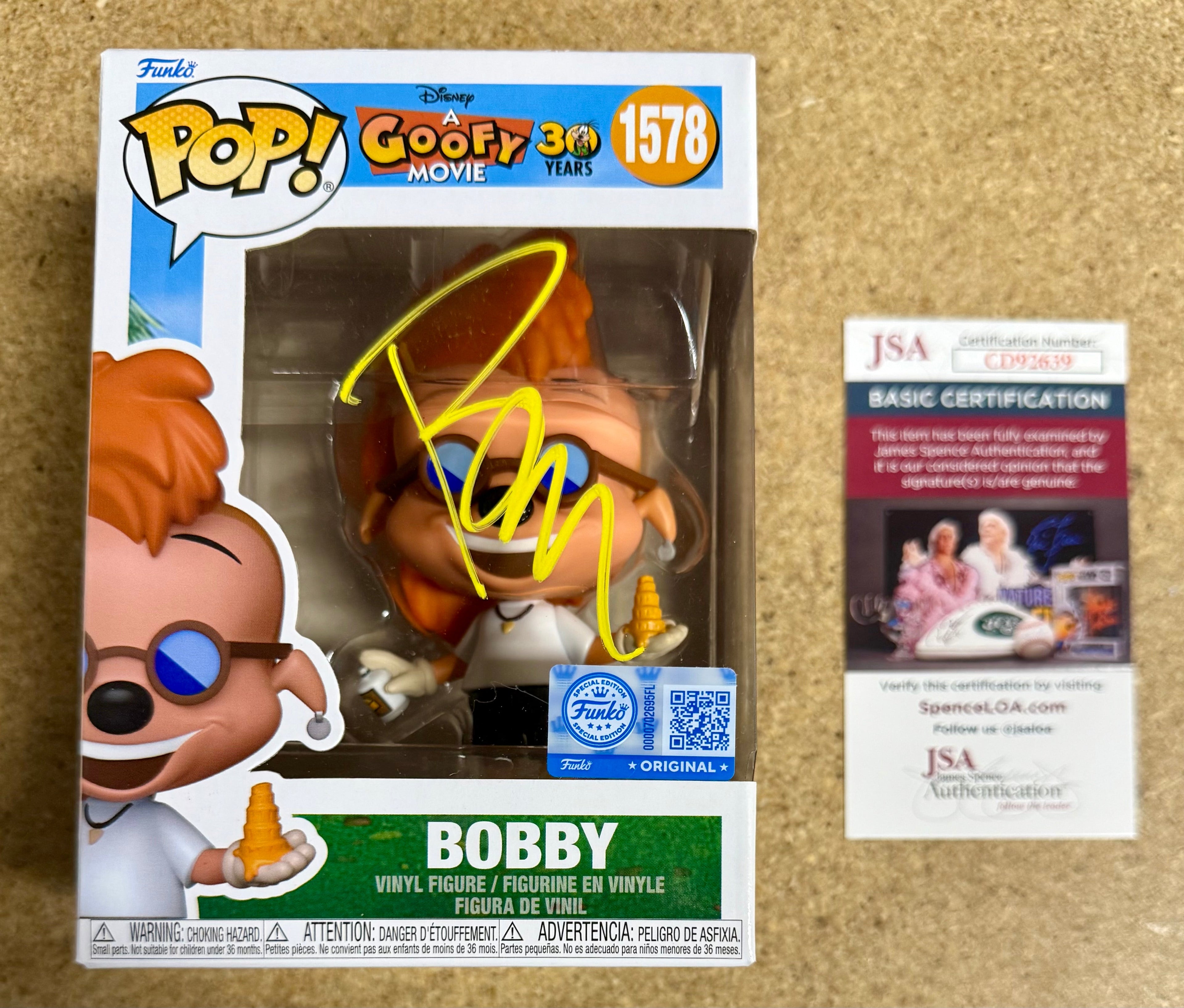 Pauly Shore Signed Bobby Zimmeruski A Goofy Movie Funko Pop! #1578 Exclusive With JSA COA