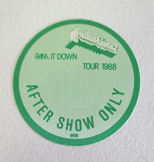 Judas Priest Ram It Down Tour 1988 Backstage Pass