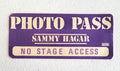 Sammy Hagar On Tour 1982 Backstage Pass OTTO