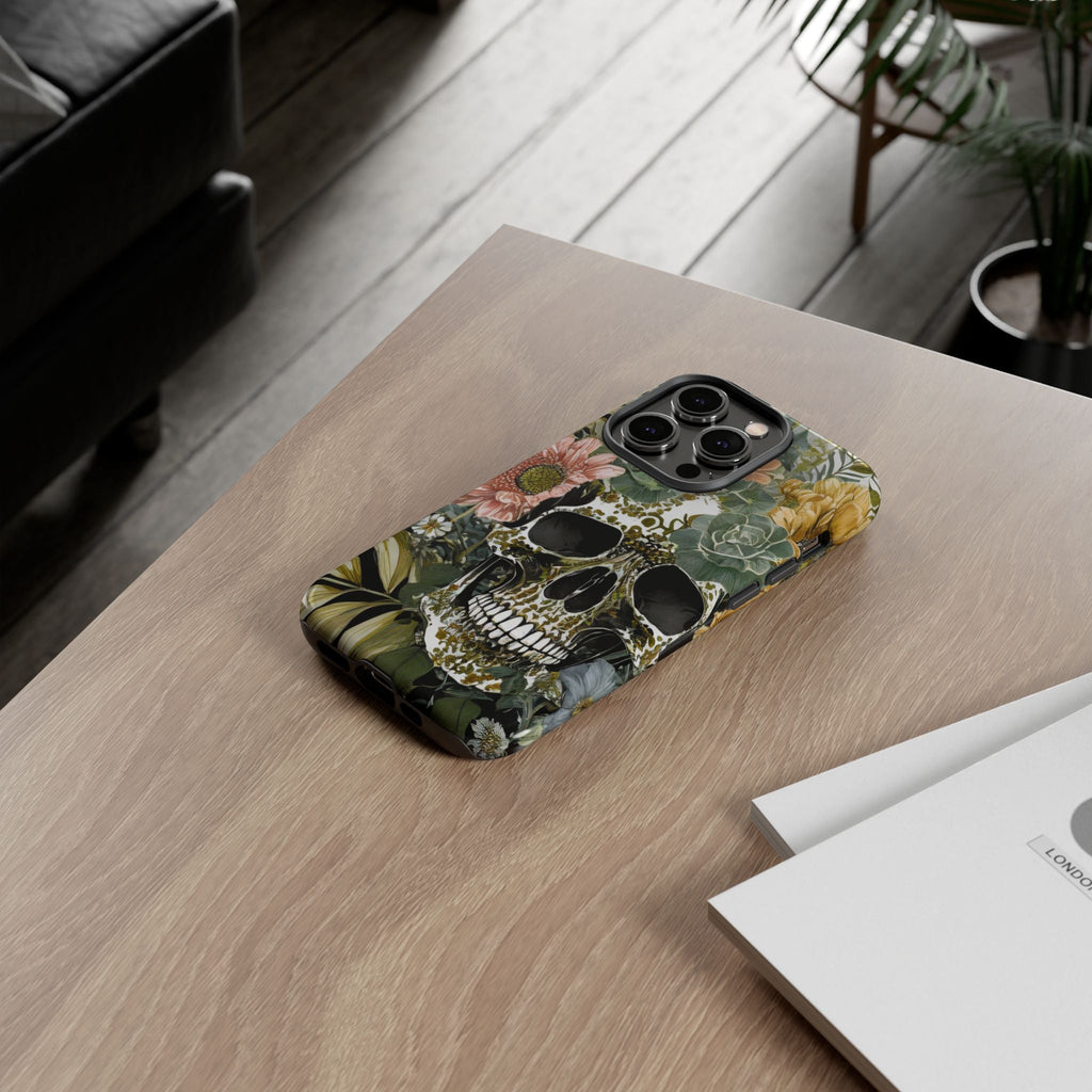 Floral Skull Tough Phone Case