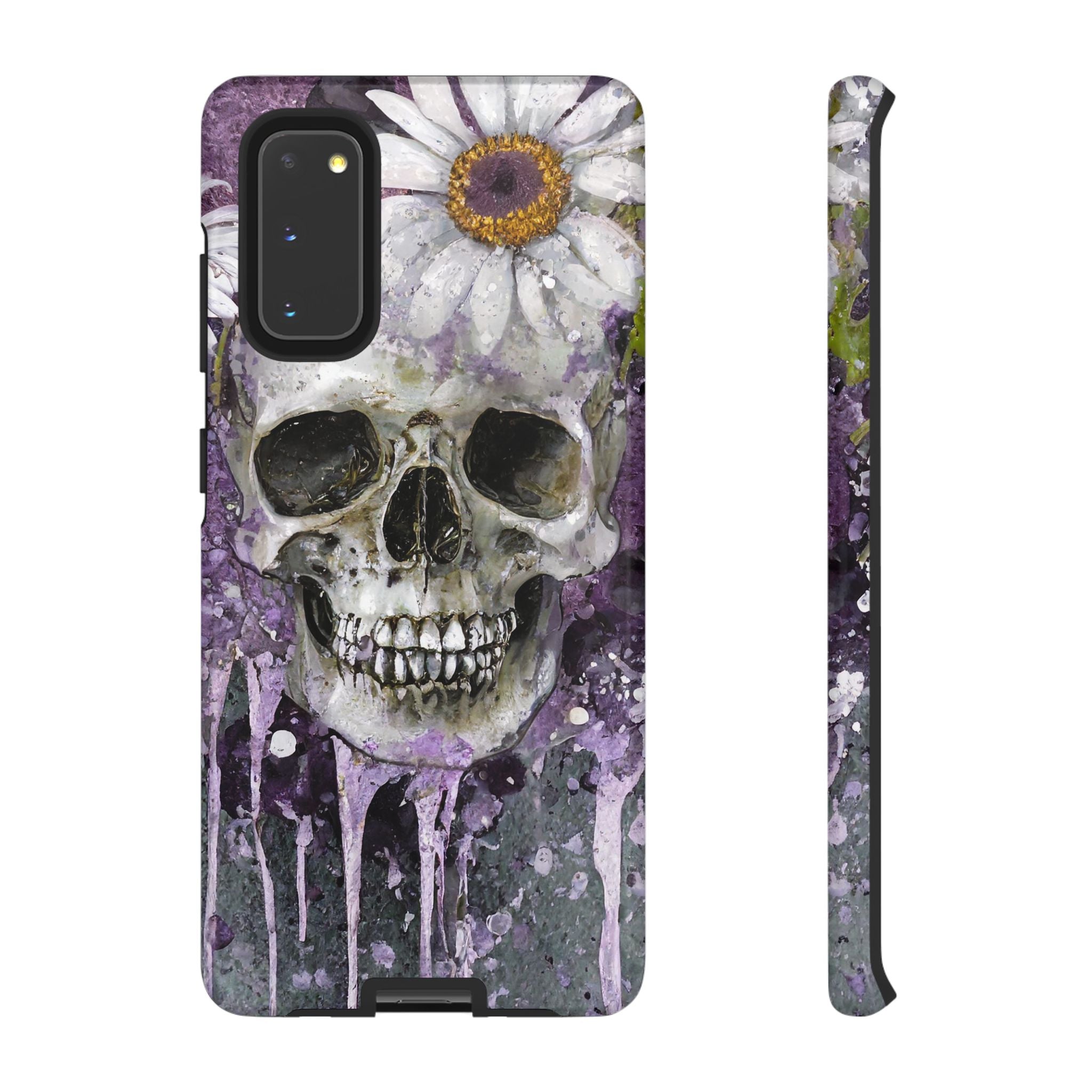 Plum Skull and Daisy Tough Phone Case