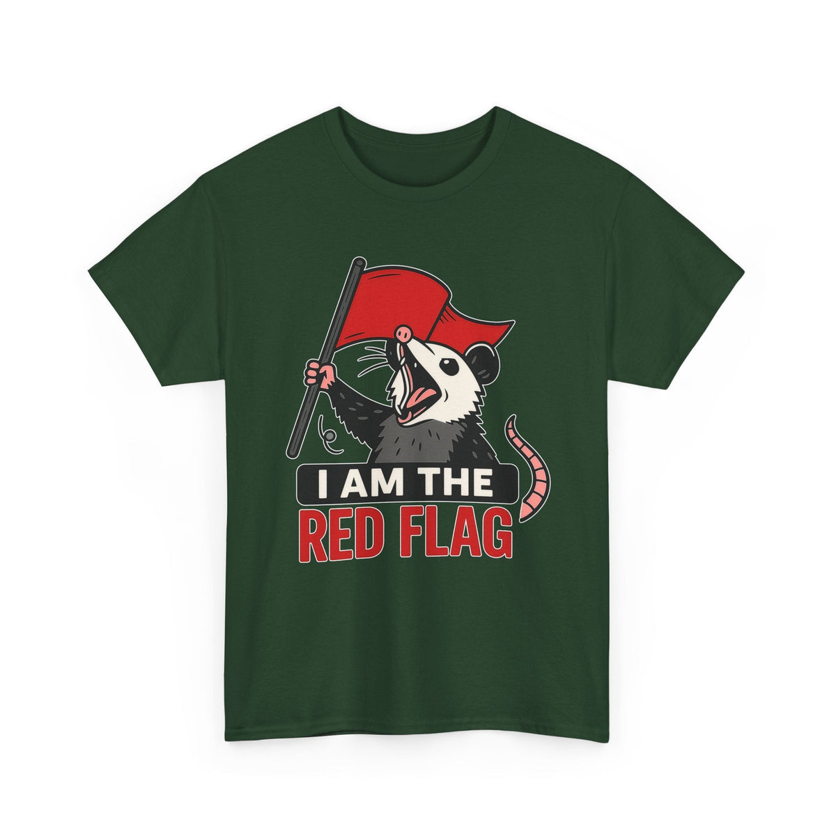 T-Shirt — "I Am The Red Flag" Possum Graphic Tee