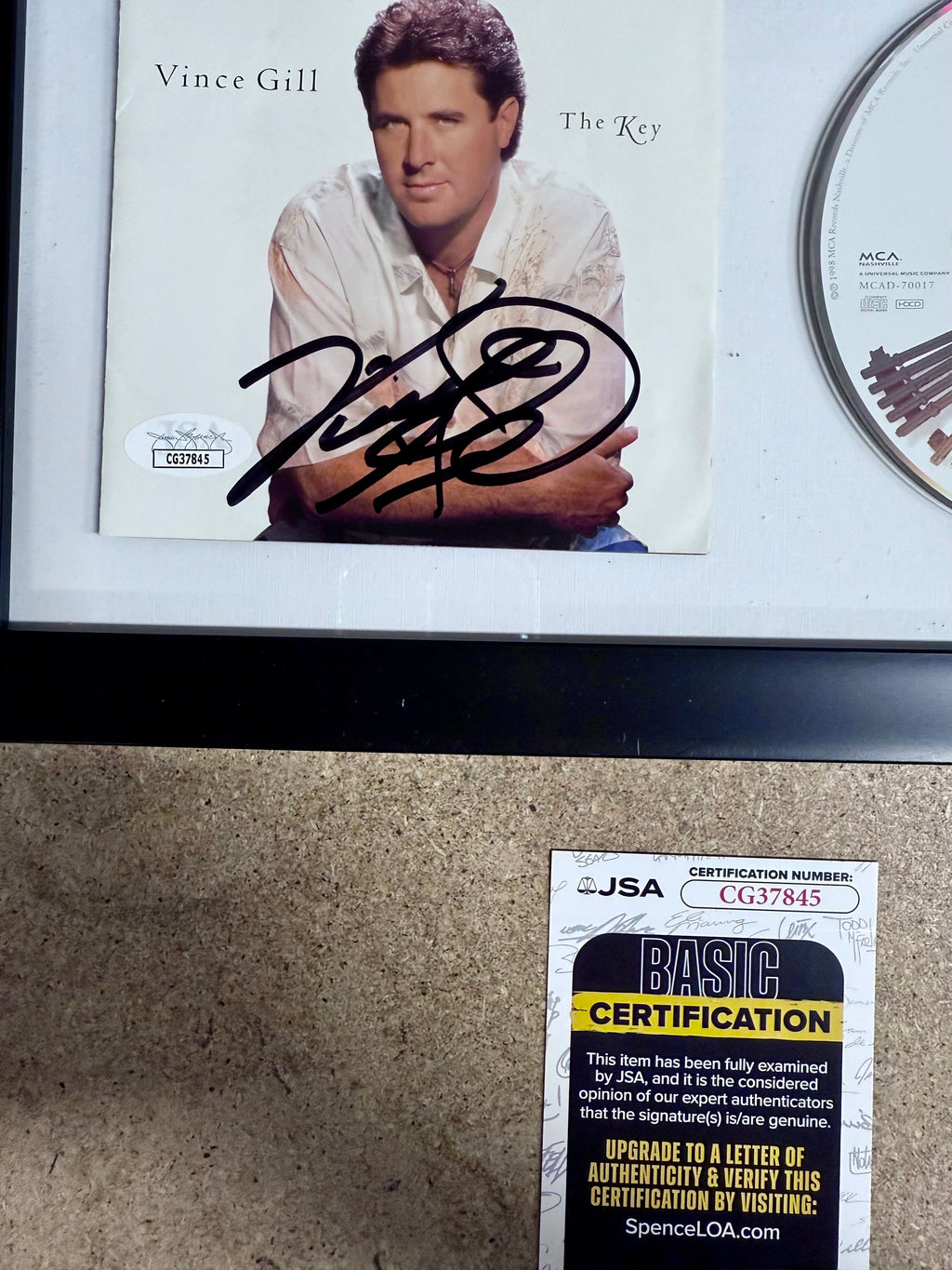 Musician Vince Gill Framed & Signed “The Key” (1998) CD Booklet With JSA COA